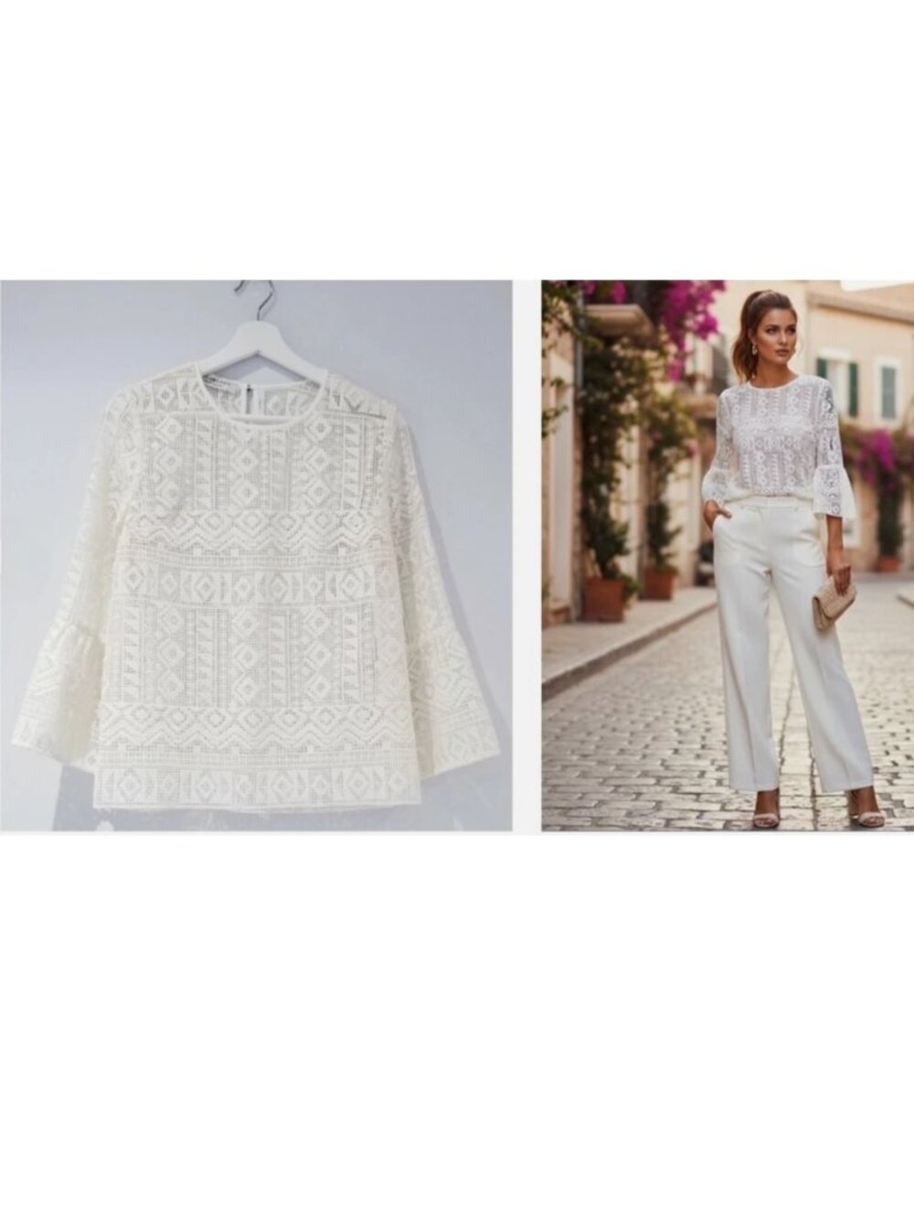 PHILOSOPHY DI LORENZO SERAFINI "SUPER PRETTY!!!" MACRAME LACE TOP $650 I-40 US-4